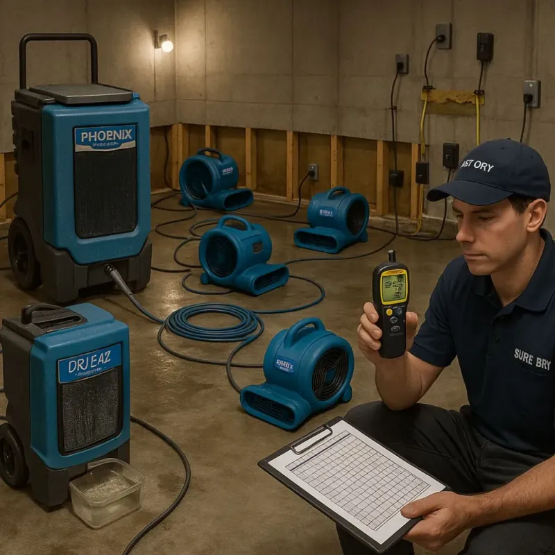Structural Drying and Dehumidification process in Crescent City, FL
